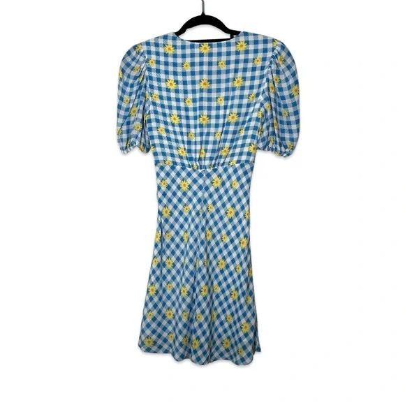 Staud Milla Print Mini dress In Gingham Daisy Plaid Size 0, 2 and 4 available